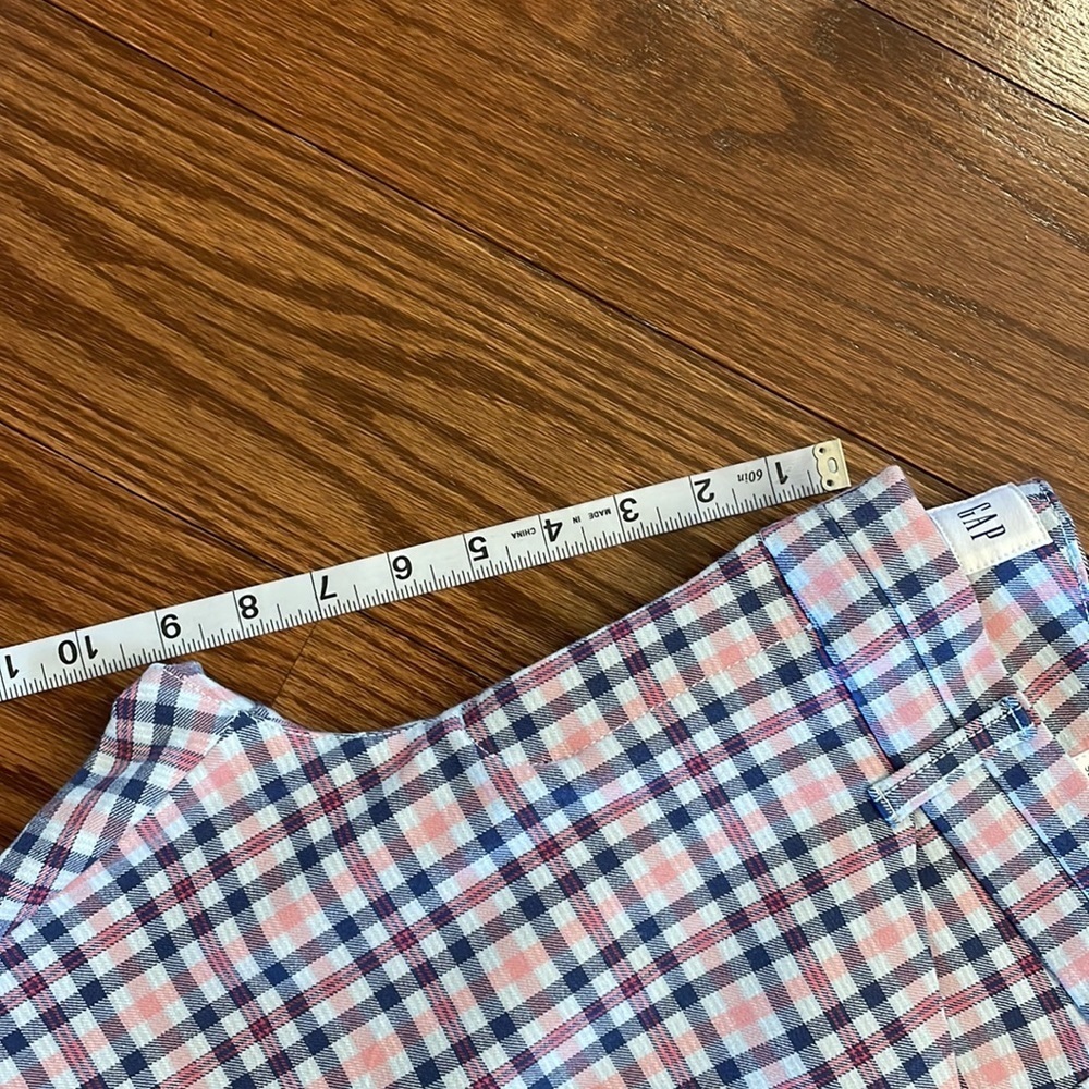 GAP women’s Gingham slim city crop ankle crop pants pink blue pockets size 2 - Picture 10 of 13